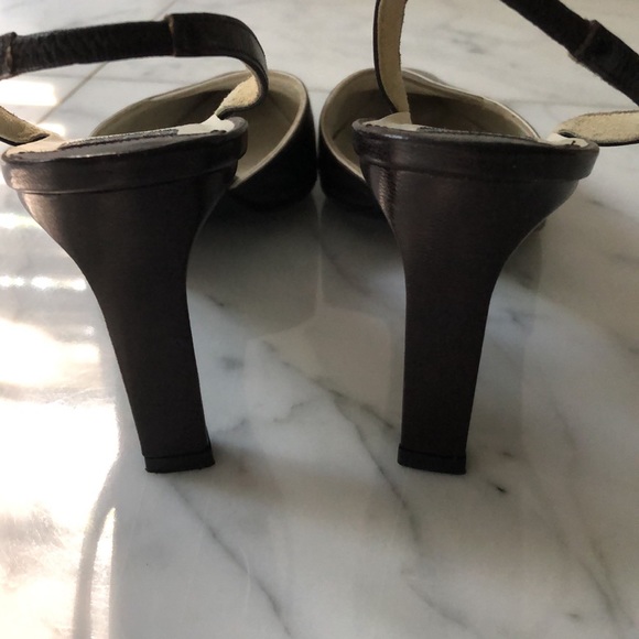 Anne Klein Brown Sling-back Heels - Picture 3 of 4